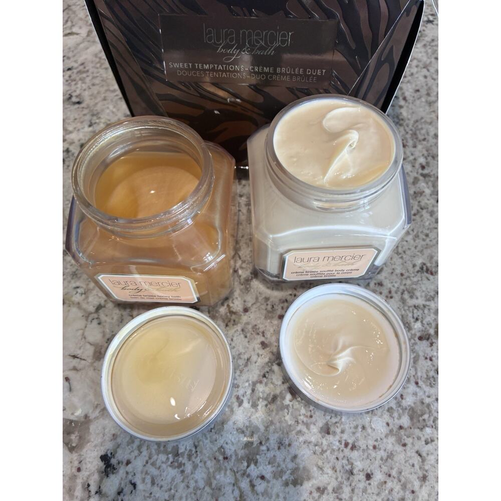 New Laura Mercier Sweet Temptations Duet Bath an Body Creme CREME BRULEE Honey - Picture 2 of 6